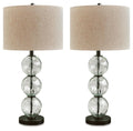 Airbal Glass Table Lamp (2/CN) - Clear/Black