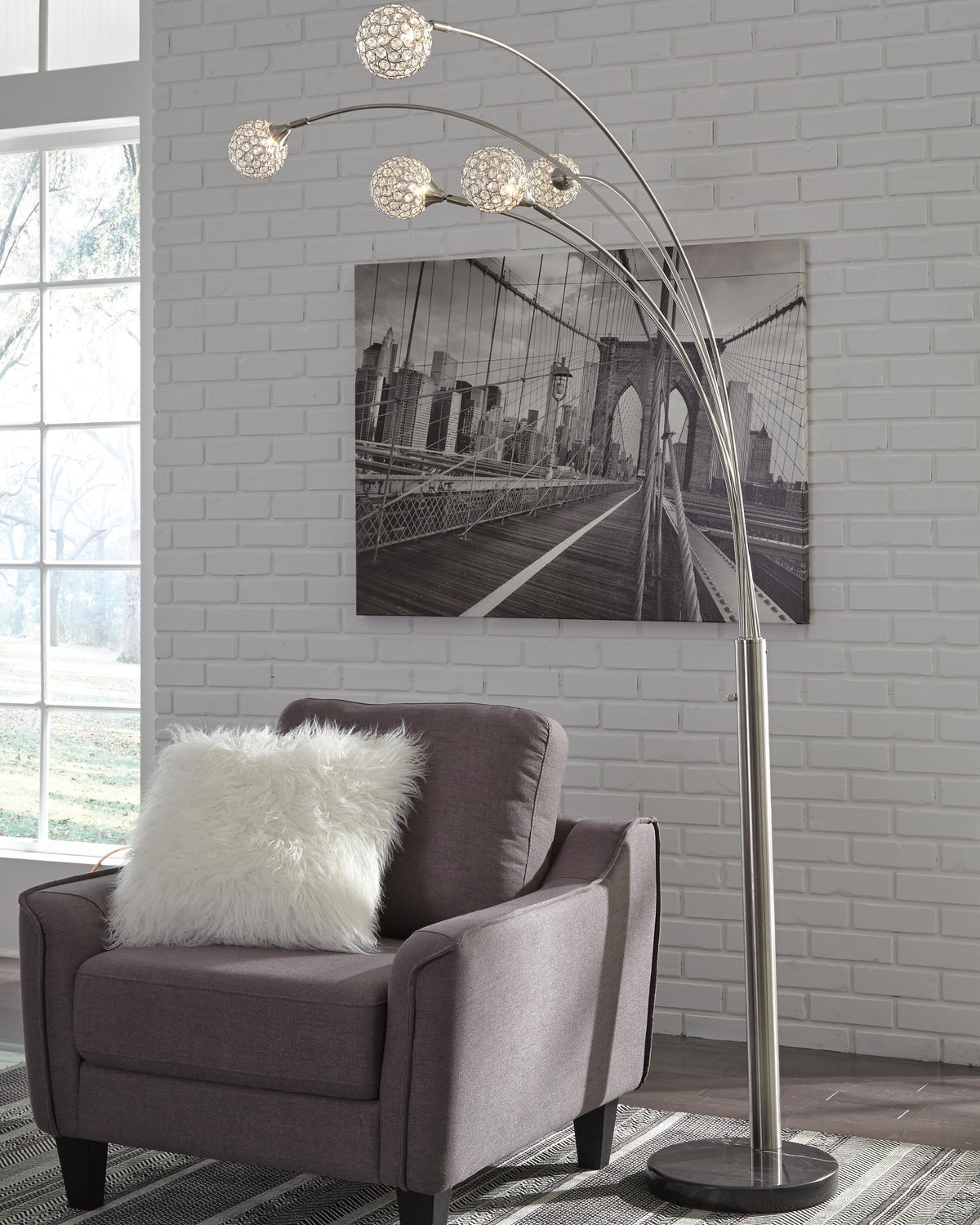 Winter Metal Arc Lamp (1/CN) - Silver Finish
