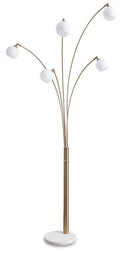 Taliya Metal Arc Lamp (1/CN) - Champagne/White
