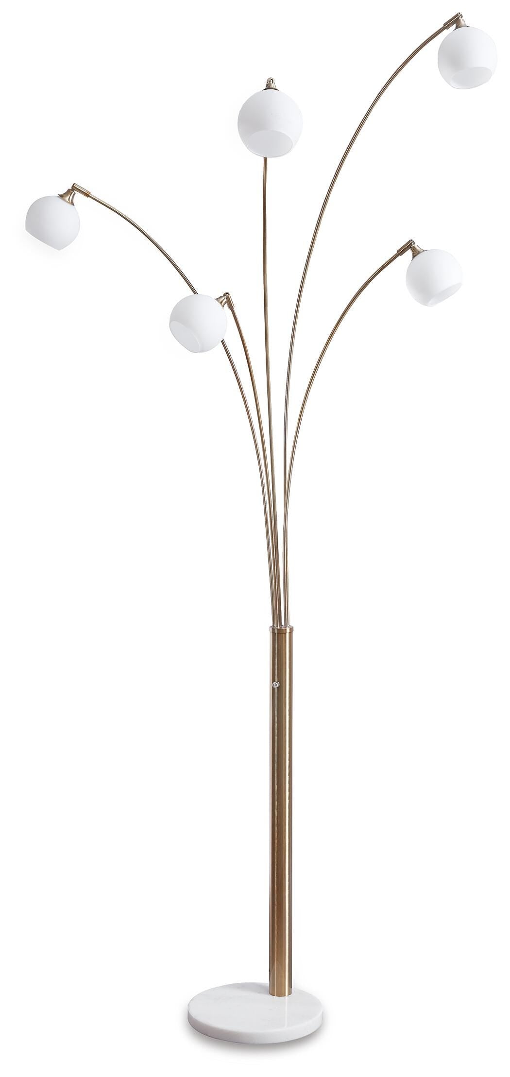 Taliya Metal Arc Lamp (1/CN) - Champagne/White