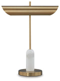 Rowleigh Marble Desk Lamp (1/CN) - Gold Finish/White