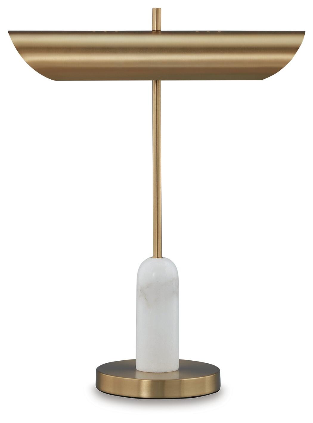 Rowleigh Marble Desk Lamp (1/CN) - Gold Finish/White