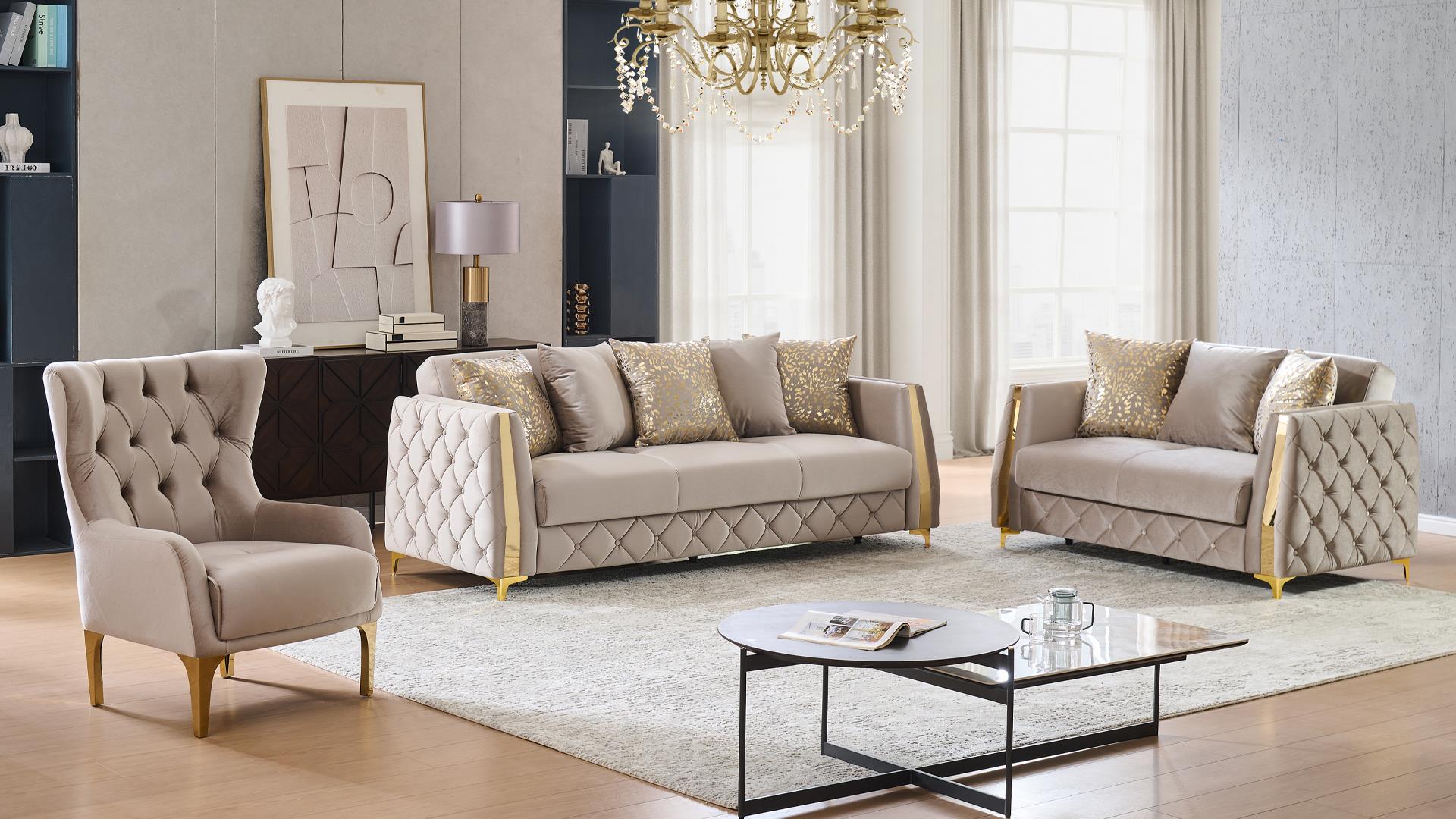 Lippa Living Room Collection - Taupe