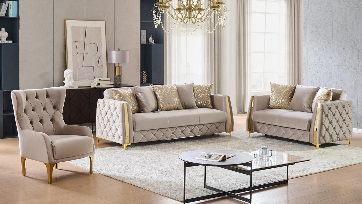 Lippa Living Room Collection - Taupe