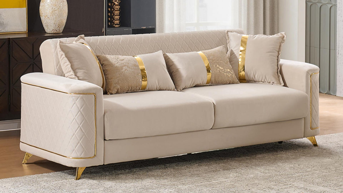 Lisa 2PC Living Room Collection - Beige