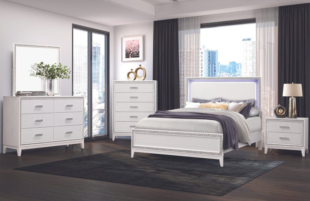 LILY WHITE QUEEN BEDROOM SET 5PCS