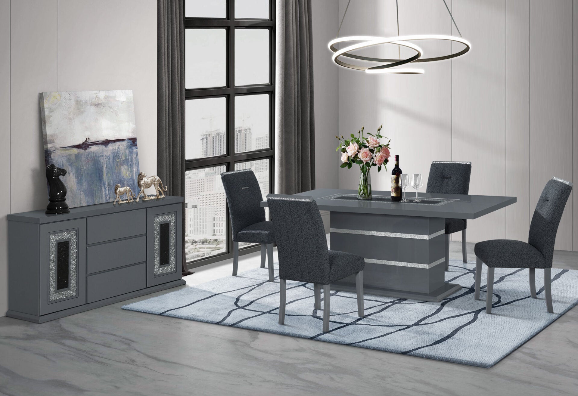 Monaco Dining Room Collection - Dark Grey