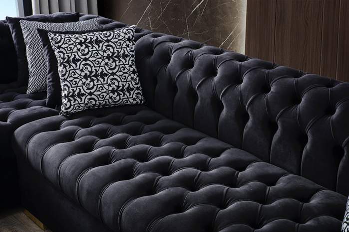 Amazing Black Double Chaise Sofa Sectional ( SUPER SALE !!!)