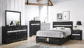 Matrix Elegant Black Bedroom Set with Silver Accents 5PCS