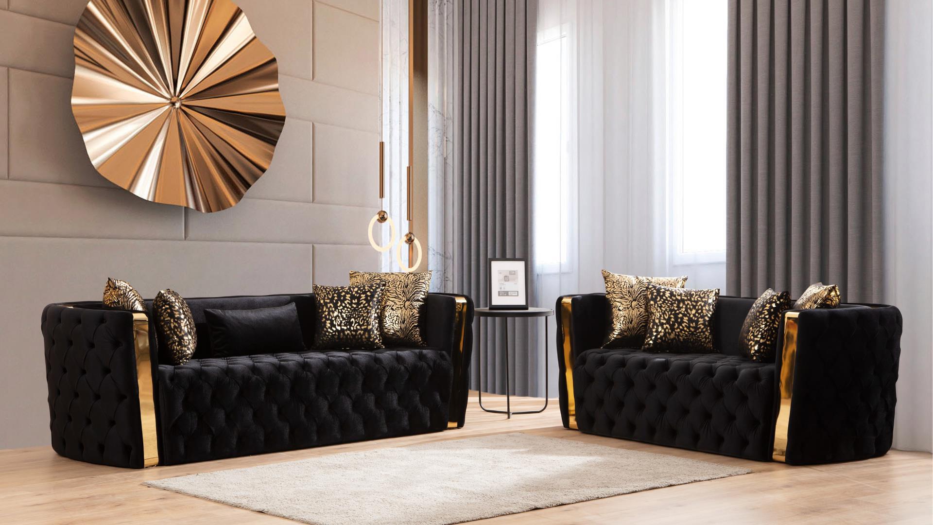 Naomi Living Room Collection - Black