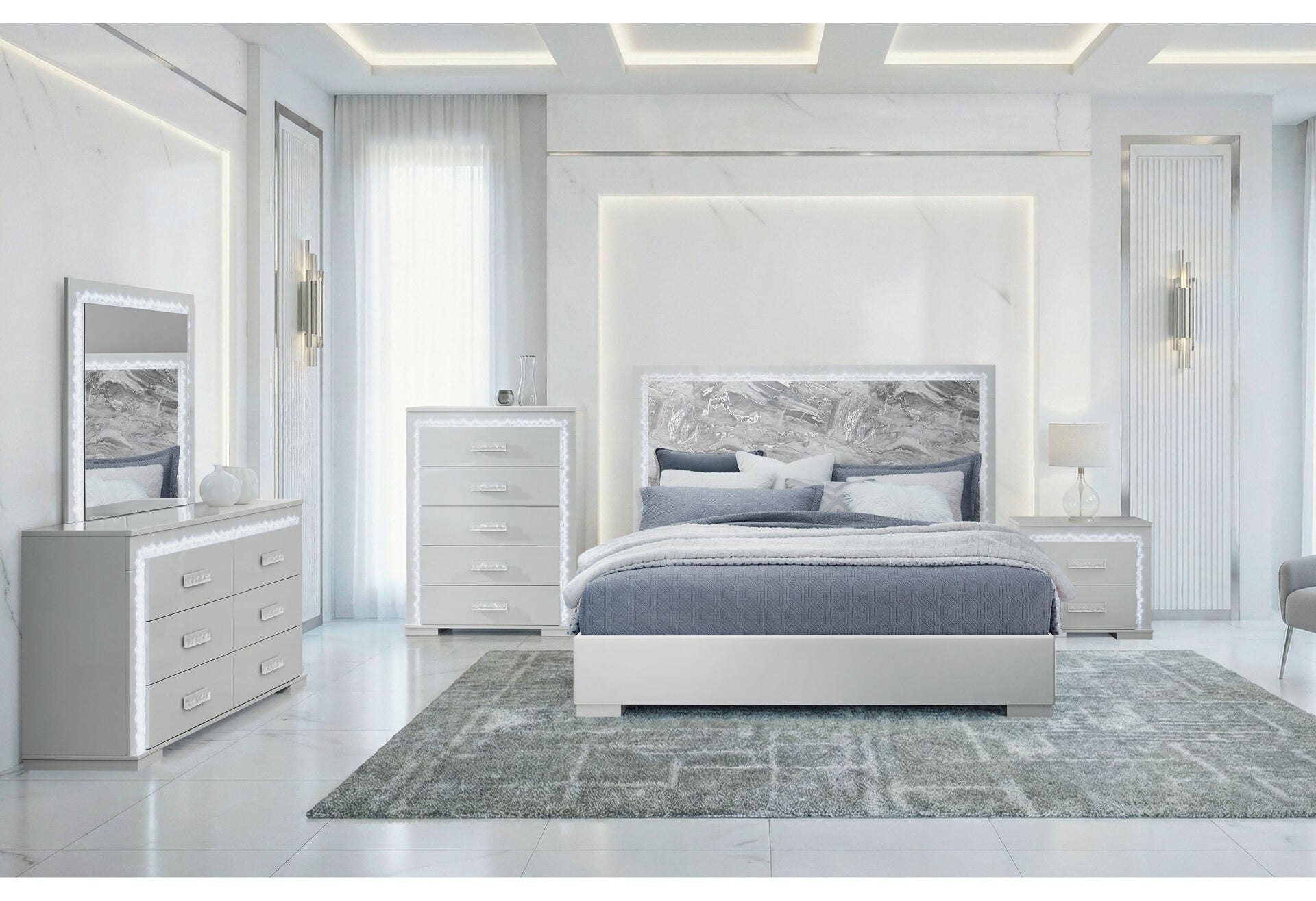 Naomi Bedroom Collection - Silver