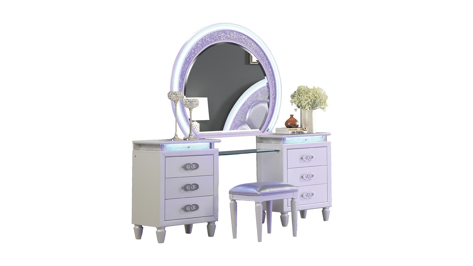 Perla Bedroom Collection - Milky White