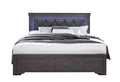 Pompei Metallic Grey Full Bed With LED