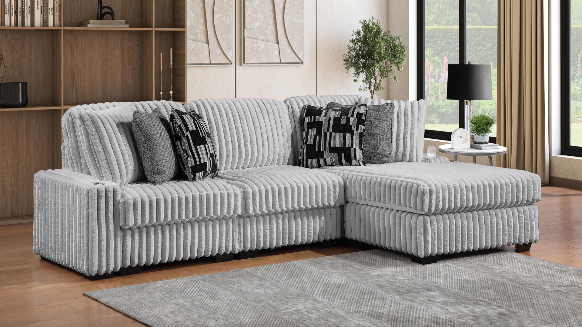 Puffy Sectional In Gray