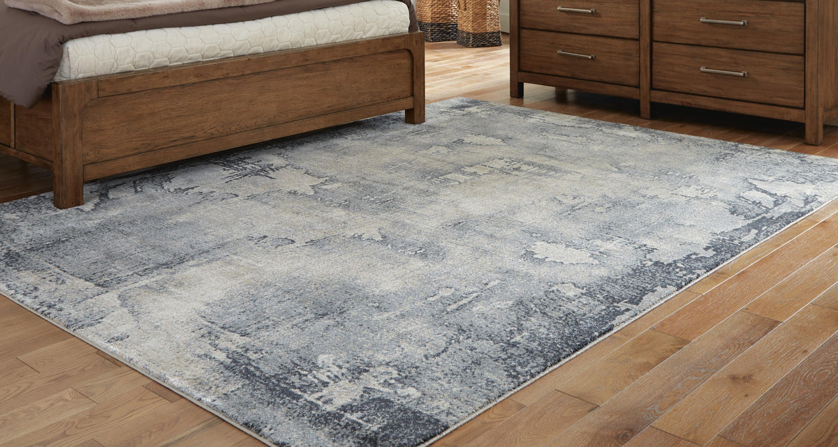 Langrich Medium Rug - Blue/Gray/Cream