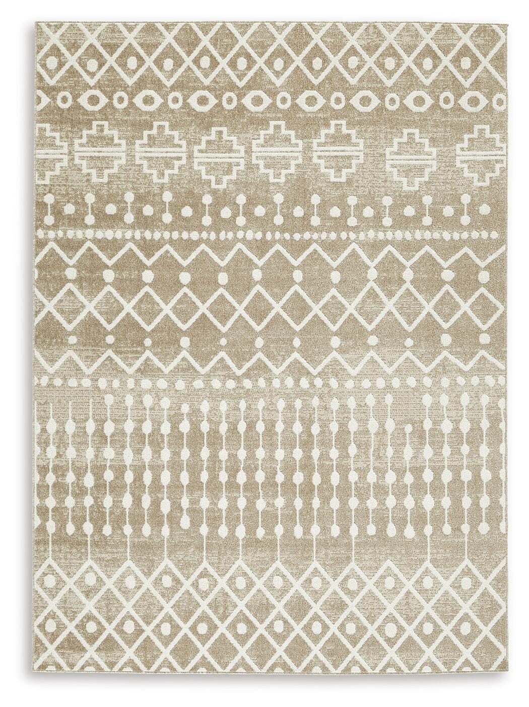 Bunchly Washable Medium Rug - Tan/Brown/Cream