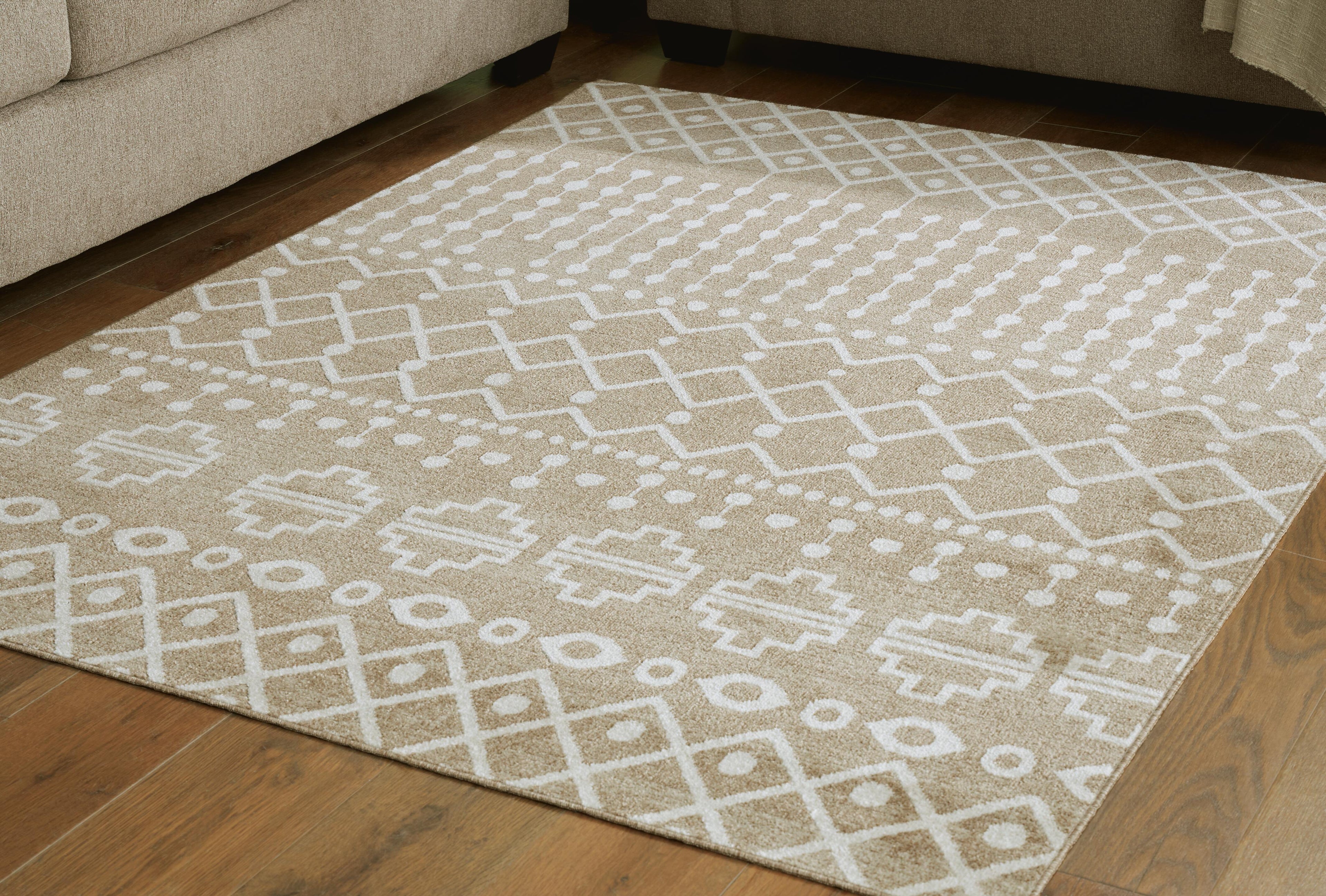 Bunchly Washable Medium Rug - Tan/Brown/Cream