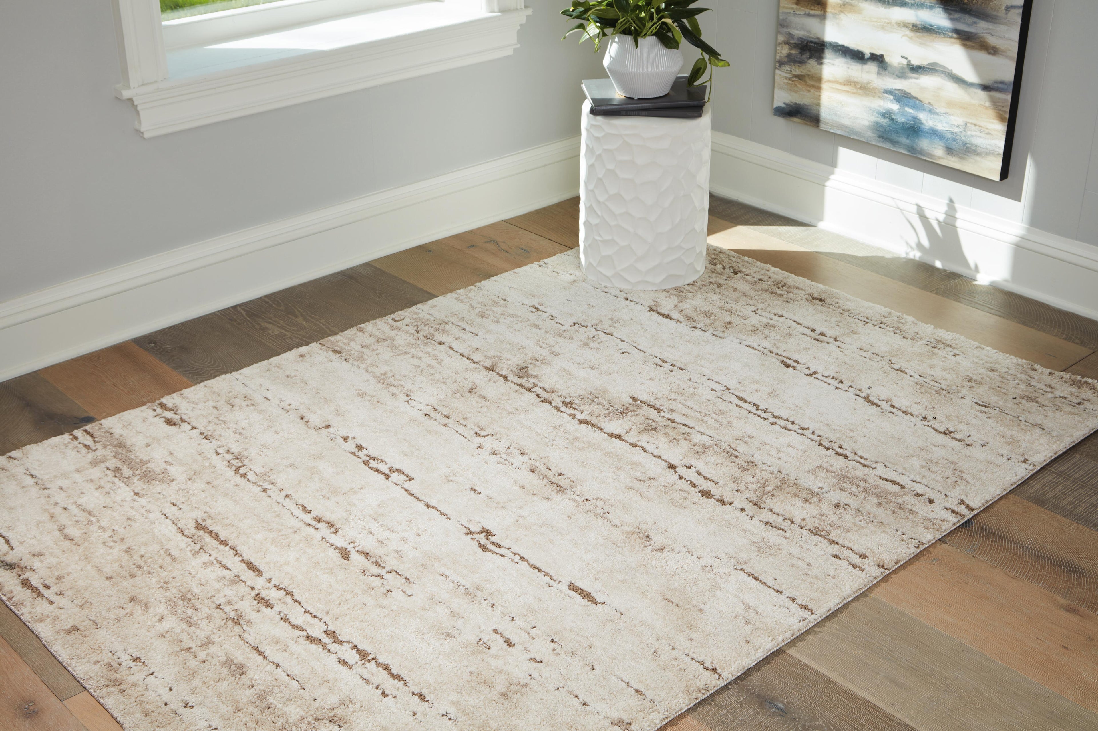 Kasney Rugs Collection - Cream/Brown
