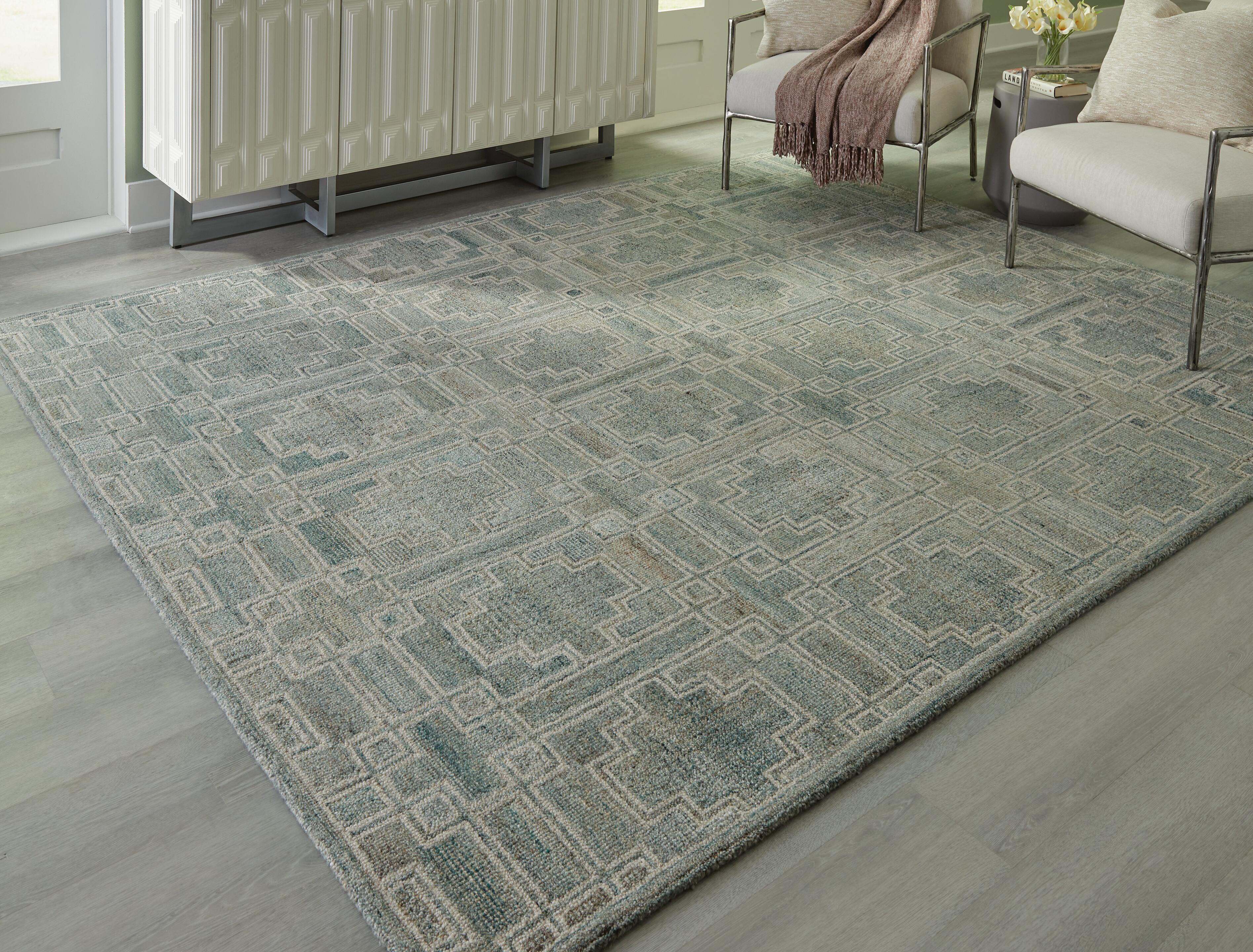 Jossland Rugs Collection - Green/Ivory