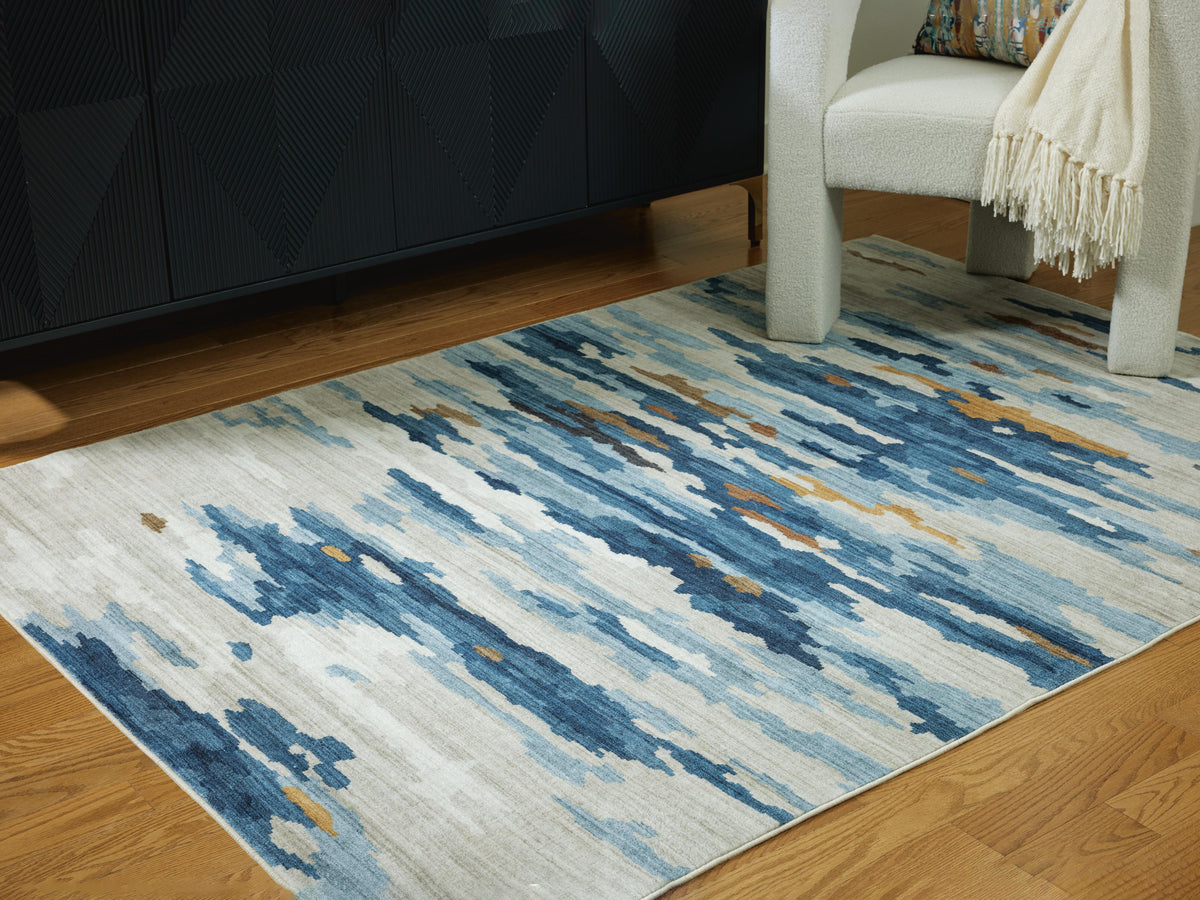 Vinlett Rugs Collection - Cream/Blue/Brown