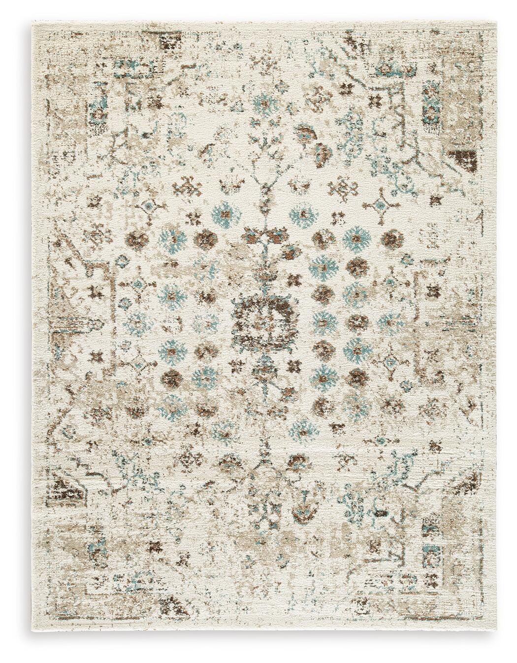 Jossler Rugs Collection - Ivory/Brown/Teal