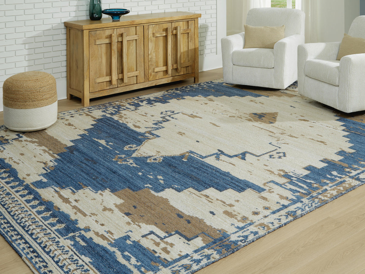 Varnler Rugs Collection - Blue/Brown/Tan