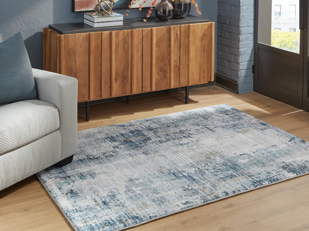 Arlenmont Rugs Collection - Blue/White/Brown