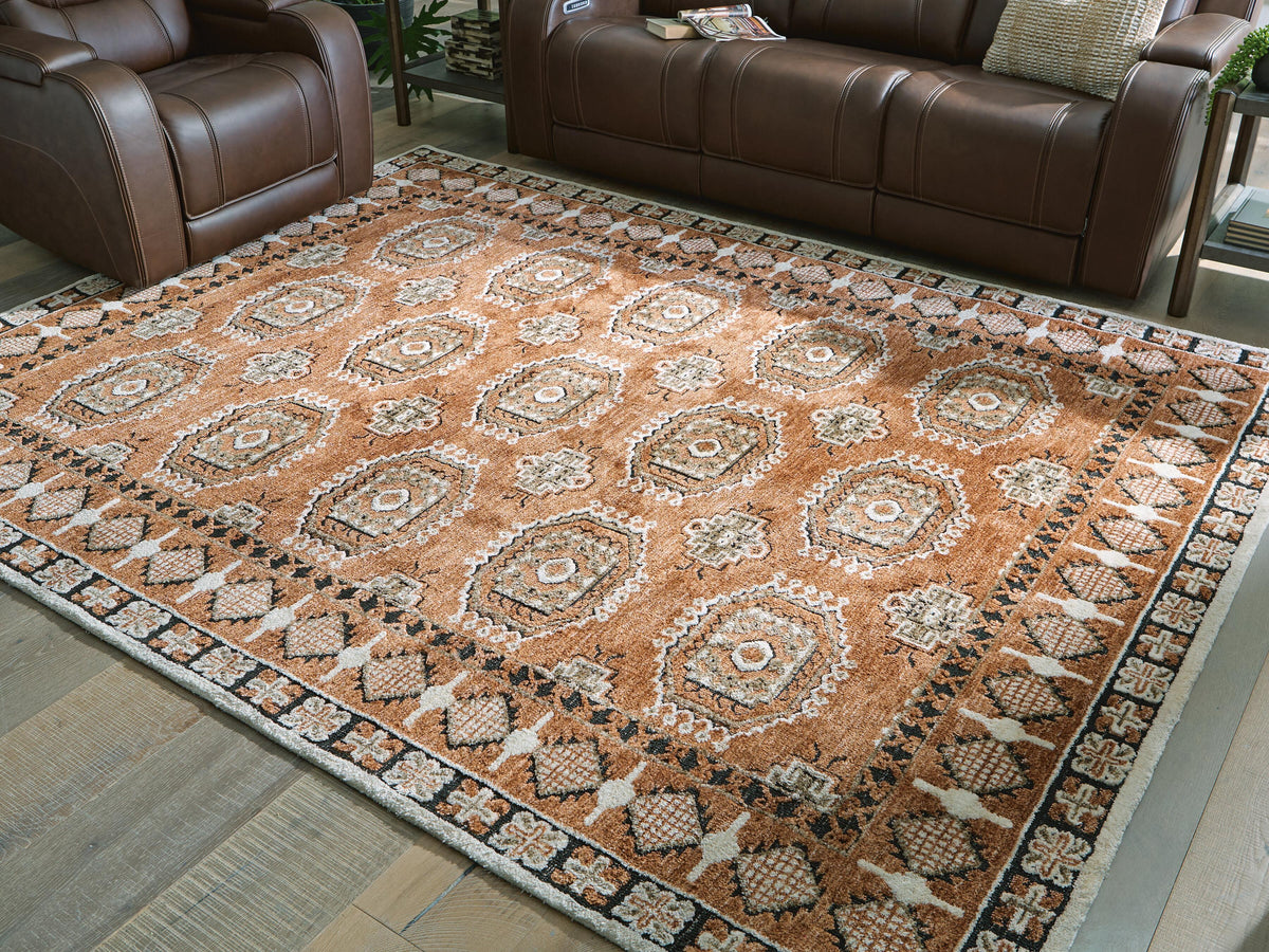 Qaabiz Rugs Collection - Sienna/Ivory/Black