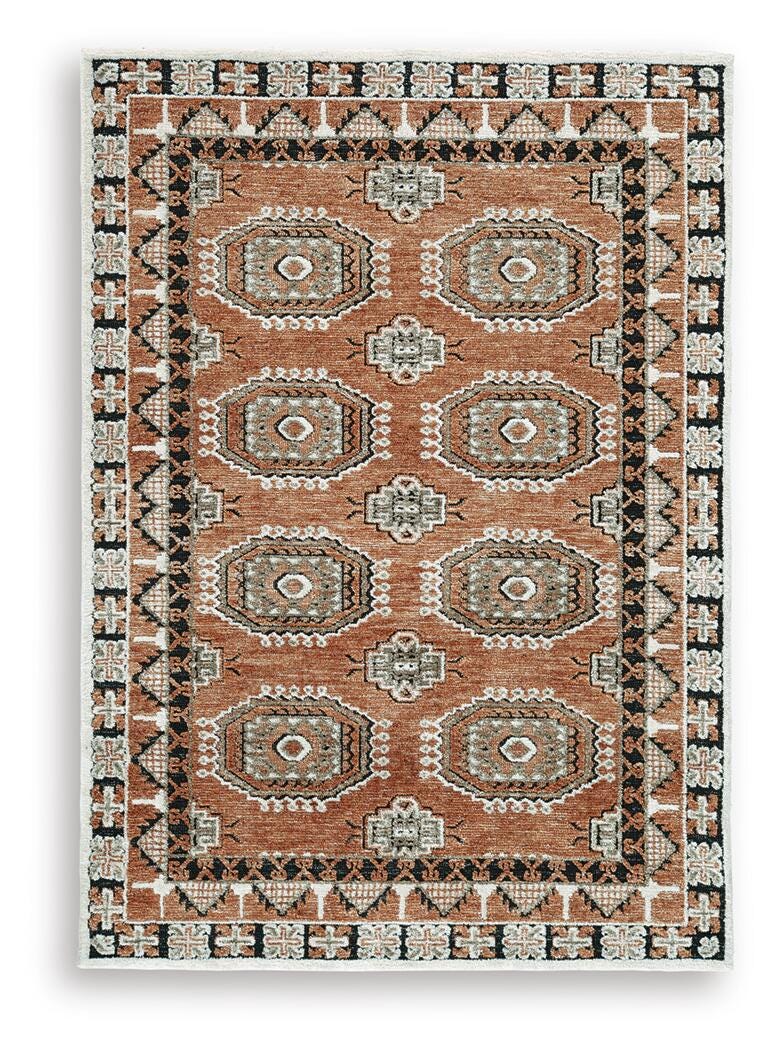 Qaabiz Rugs Collection - Sienna/Ivory/Black