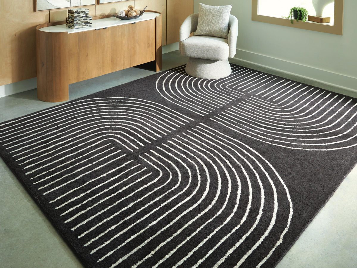 Eldonmore Rugs Collection - Black/Ivory