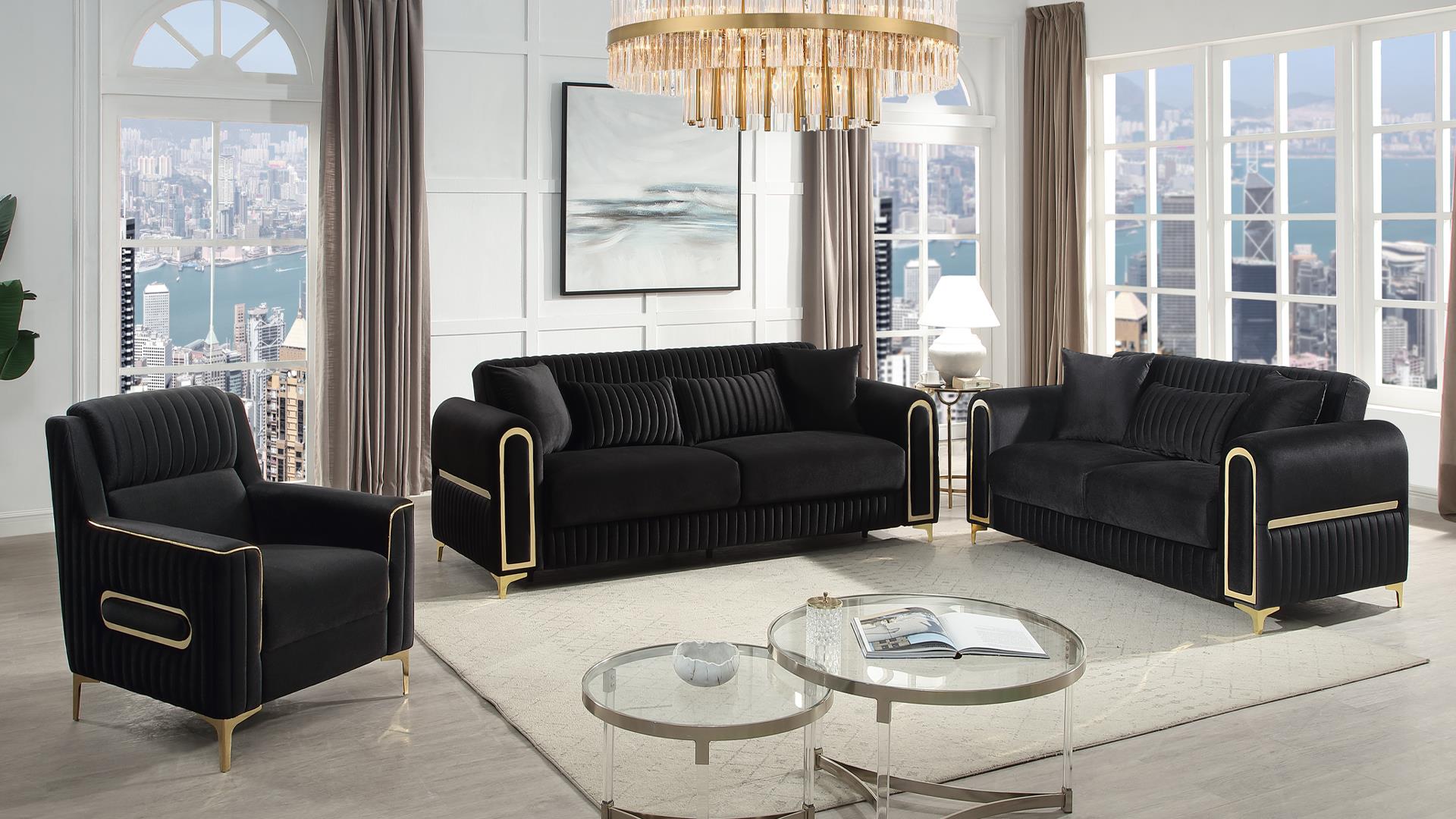 Ruby Living Room Collection - Black