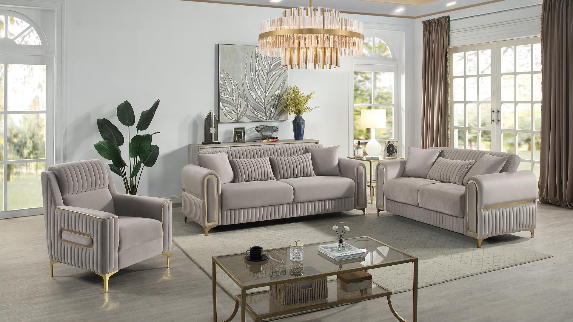 Ruby Living Room Collection - Taupe