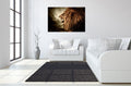 IKASA Art Decor |Lion Floating Tempered Glass with Foil