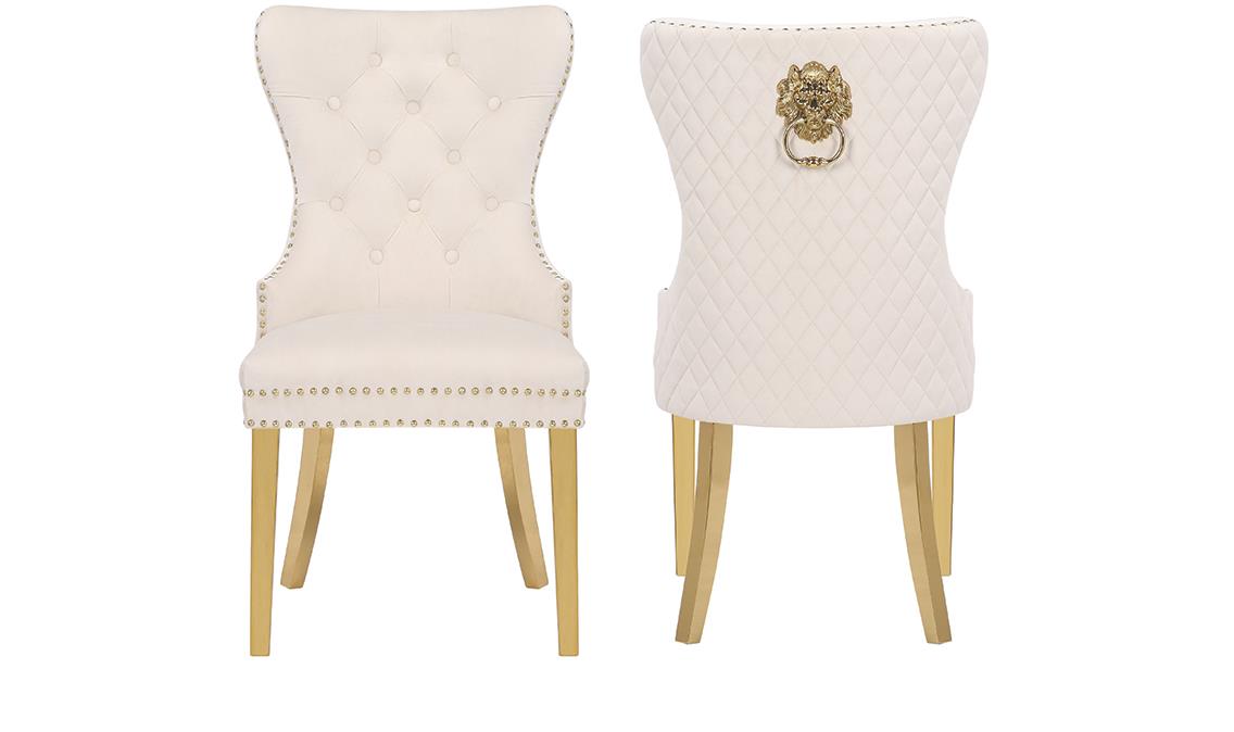 Simba Dining Chair Set in Gold