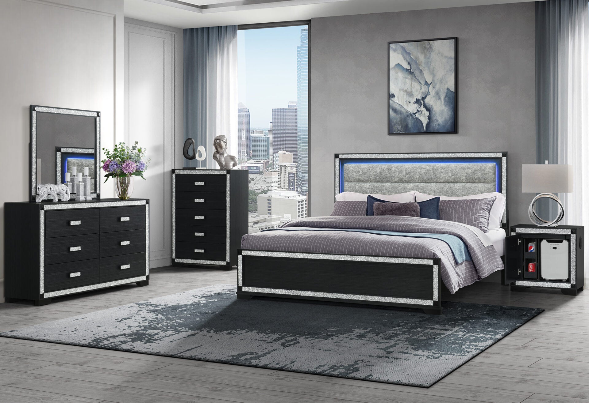 Soleil Bedroom Collection - Charcoal