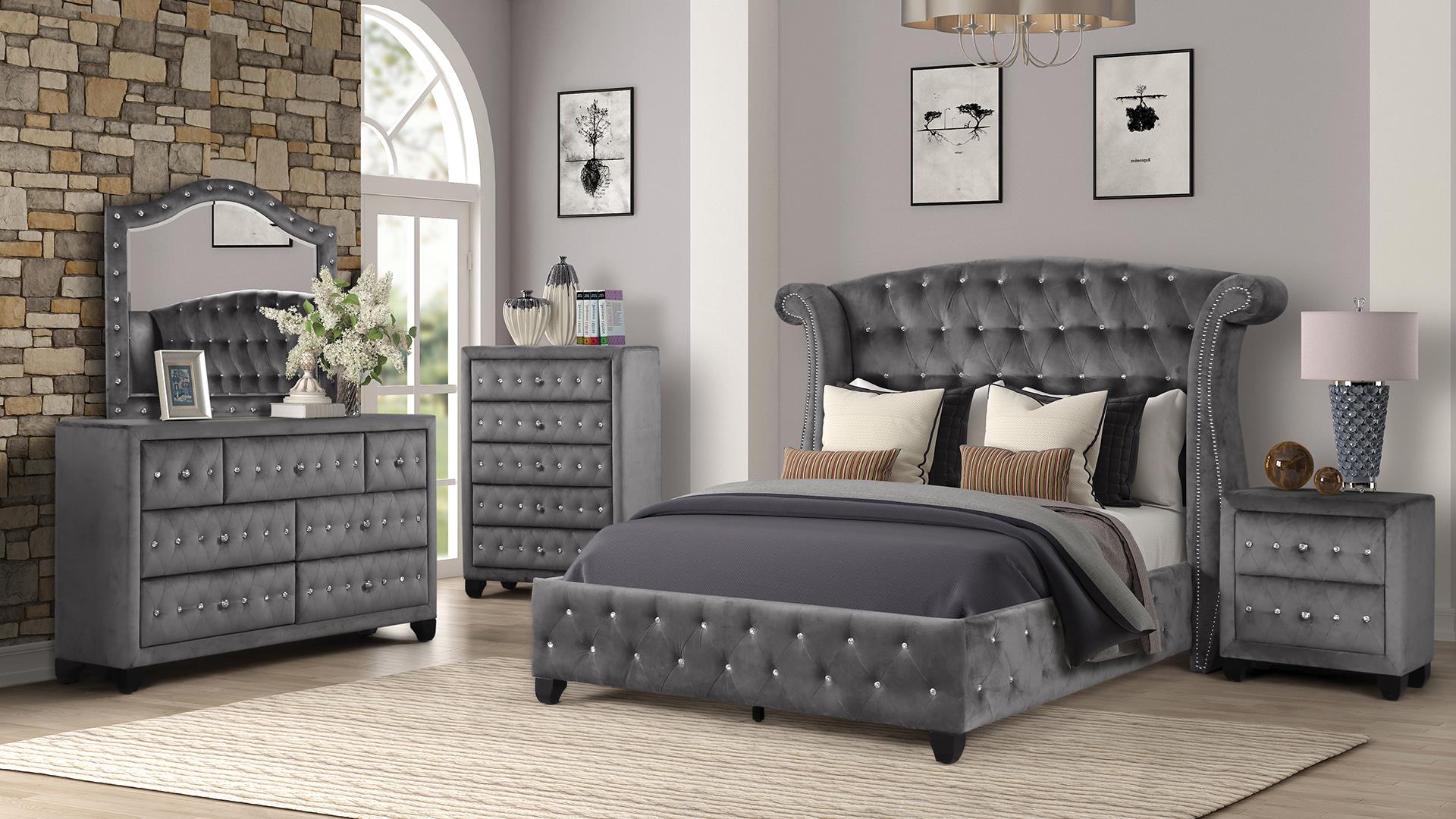 Sophia Bedroom Collection - Gray