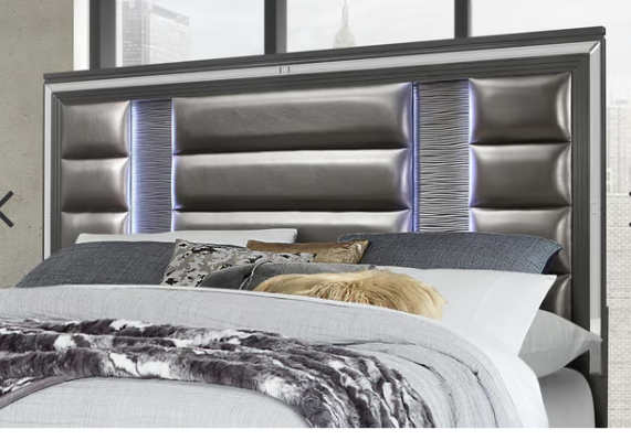 Attitude Is Back, Grey Metallic | Bedroom Set size Queen SUPER SALE