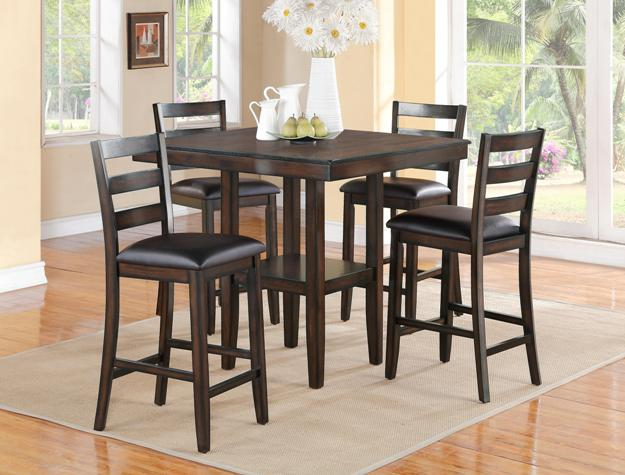 Tahoe 5-Piece Counter Height Dining Set (Grey)