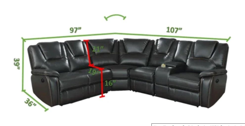 HONGKONG BLACK SECTIONAL