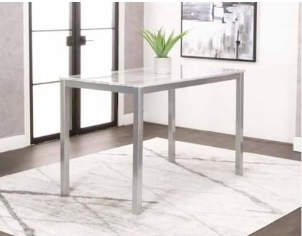 GRAY FAUX MARBLE TOP 5 PC SET