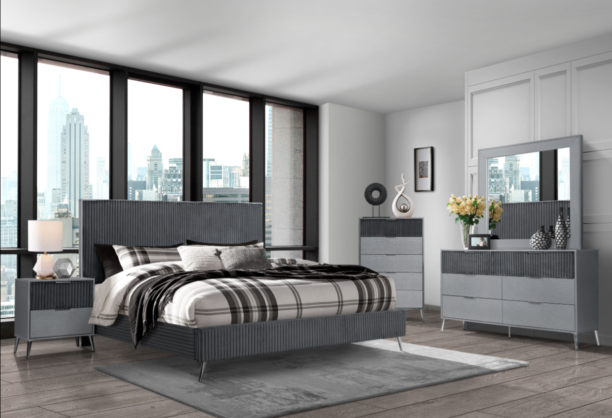 ENZO DARK GRAY QUEEN BEDROOM SET