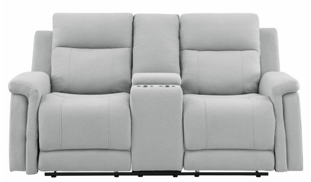 U1797 GREY RECLINING SOFA / CONSOLE RECLINING LOVESEAT (FLOOR SAMPLE SALE)
