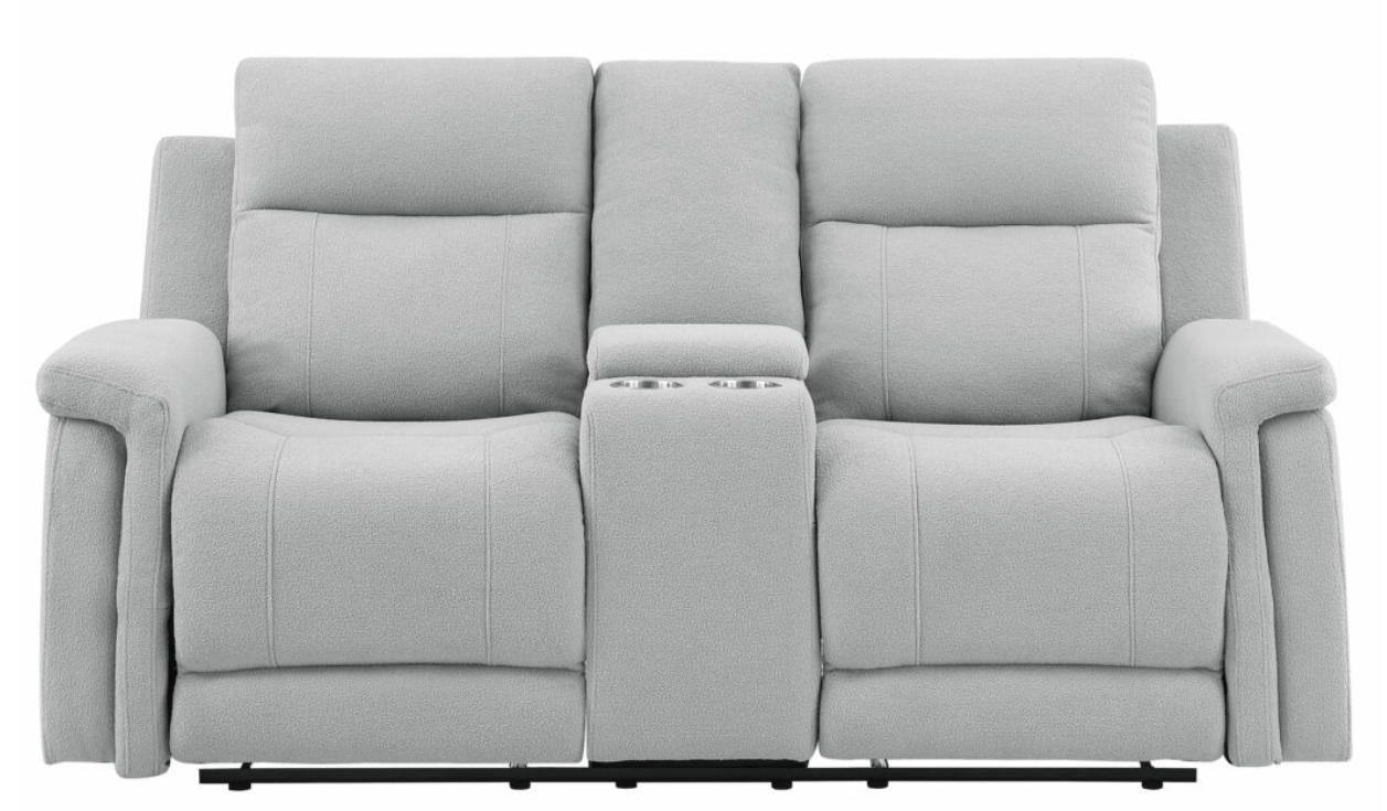 U1797 GREY RECLINING SOFA / CONSOLE RECLINING LOVESEAT (FLOOR SAMPLE SALE)