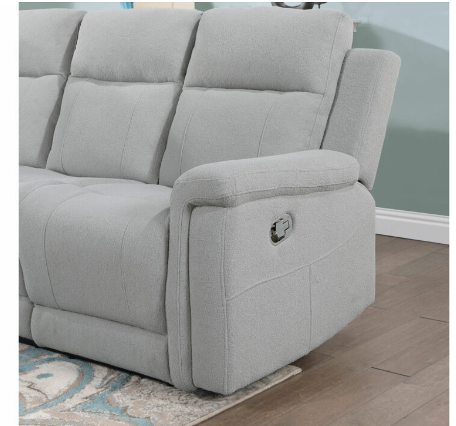U1797 GREY RECLINING SOFA / CONSOLE RECLINING LOVESEAT (FLOOR SAMPLE SALE)