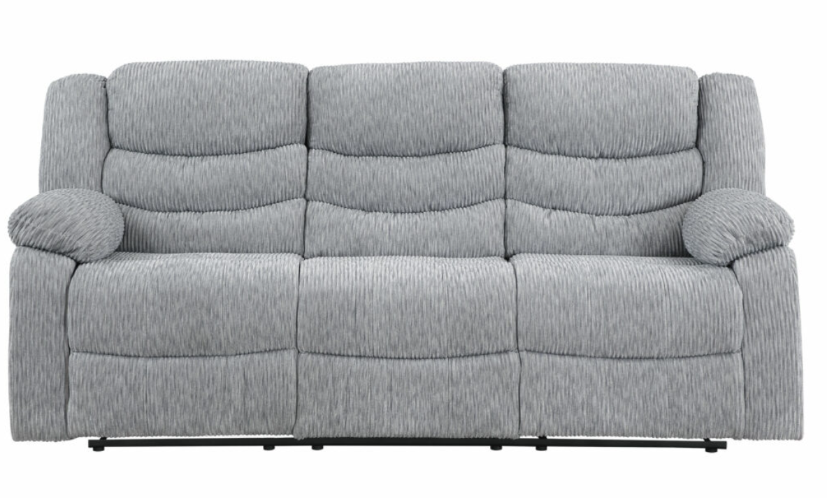 GREY POWER RECLINING SOFA/POWER CONSOLE RECLINING LOVESEAT