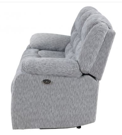 GREY POWER RECLINING SOFA/POWER CONSOLE RECLINING LOVESEAT