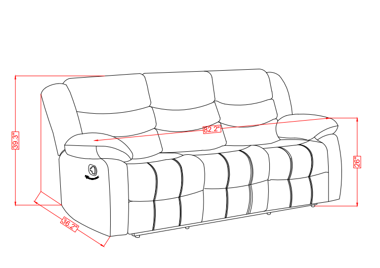 GREY POWER RECLINING SOFA/POWER CONSOLE RECLINING LOVESEAT