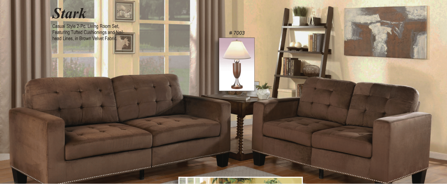 BROWN SOFA AND LOVESEAT