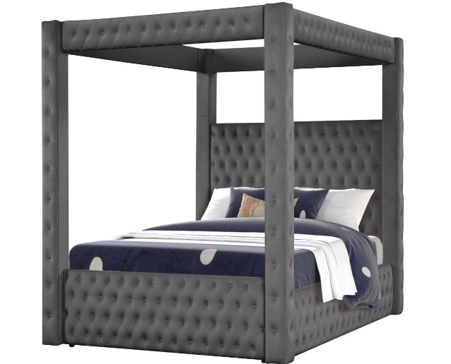 MONICA CANOPY GREY QUEEN BED (FLOOR SAMPLE SALE)