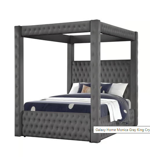 MONICA CANOPY GREY QUEEN BED (FLOOR SAMPLE SALE)